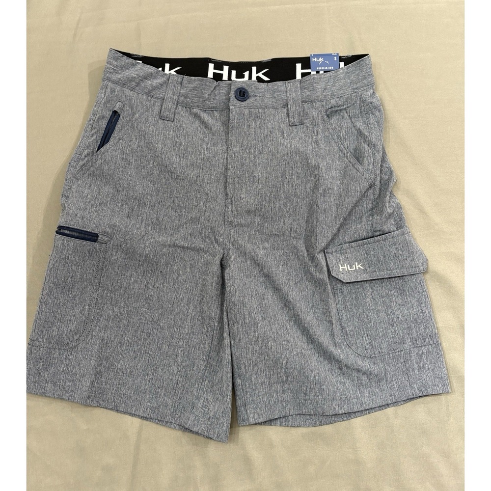 Huk Shorts Men's Small Blue 8.5 Inseam Fishing Quick Dry Stretch Cargo H2000183